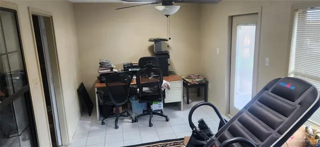 a bedroom with a bed and furniture