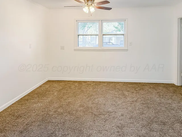 an empty room with a window