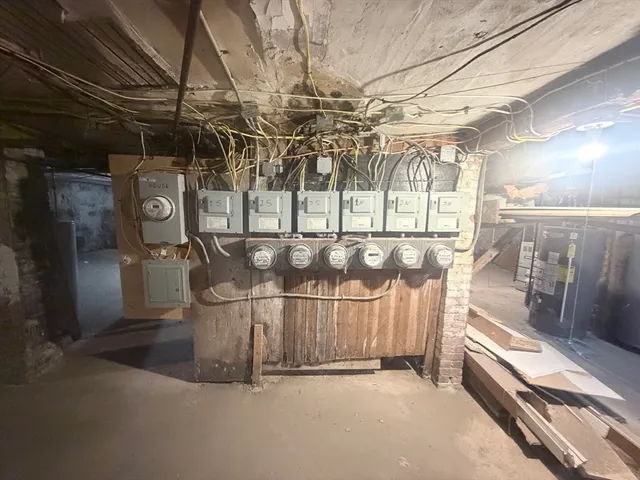 a view of a wooden door