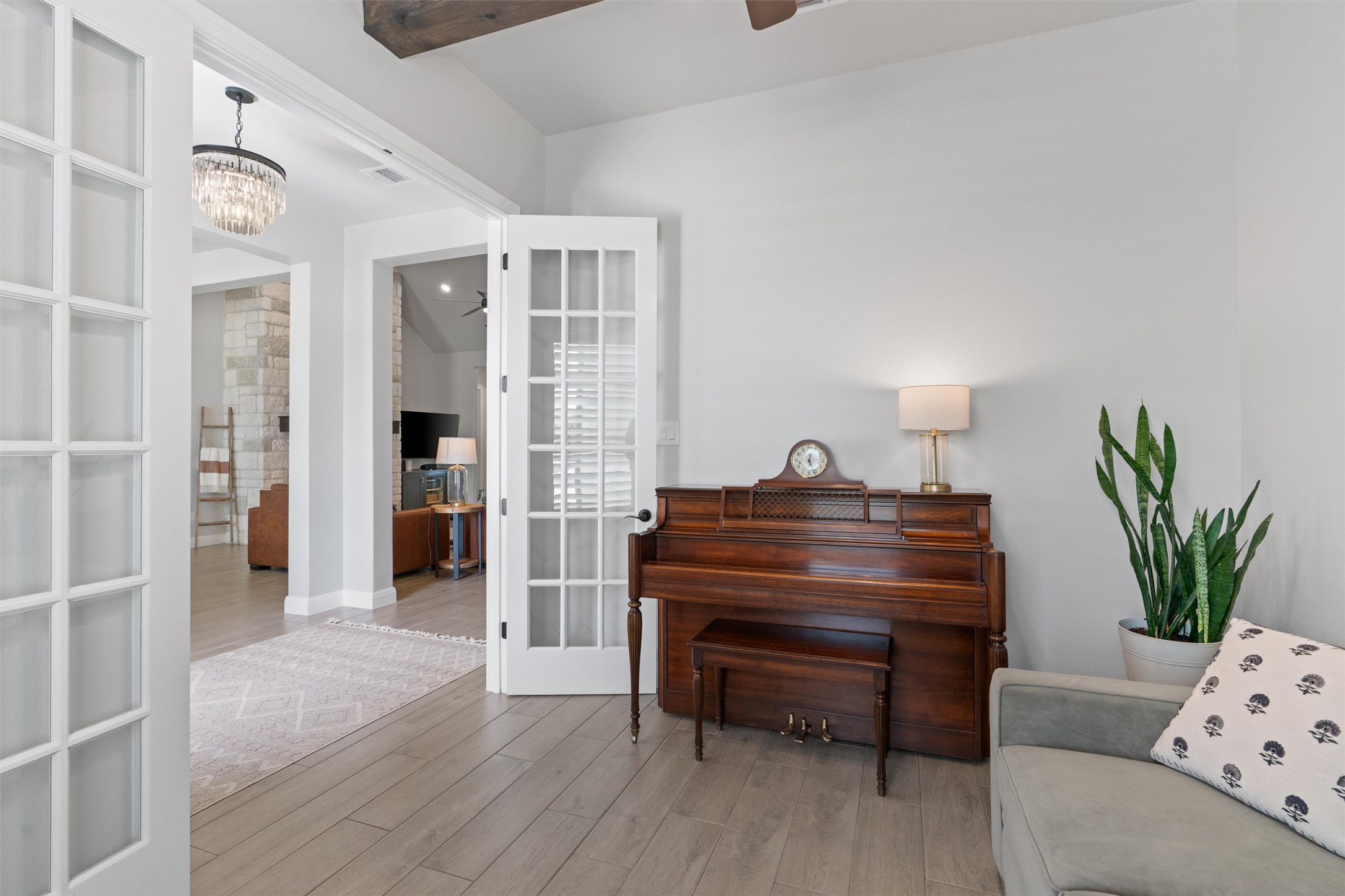 210 Miranda Way Georgetown, TX 78633 - Photo 4 of 40 To your right, french doors welcome you to a dedicated home office.