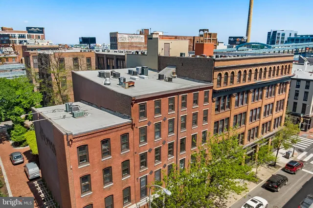 a roof view and a buildings