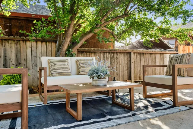 a outdoor view with a sitting space