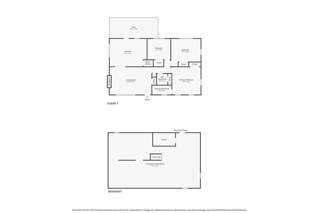 62 Stoney Road Tamaqua, PA 18252 - Photo 61 of 61 Visualize your future home with this clear, comprehensive floor plan of the main level and unfinished basement.