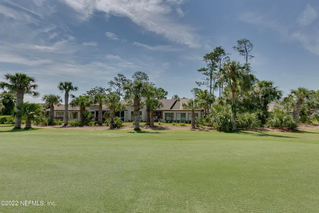 a view of a field with an ocean