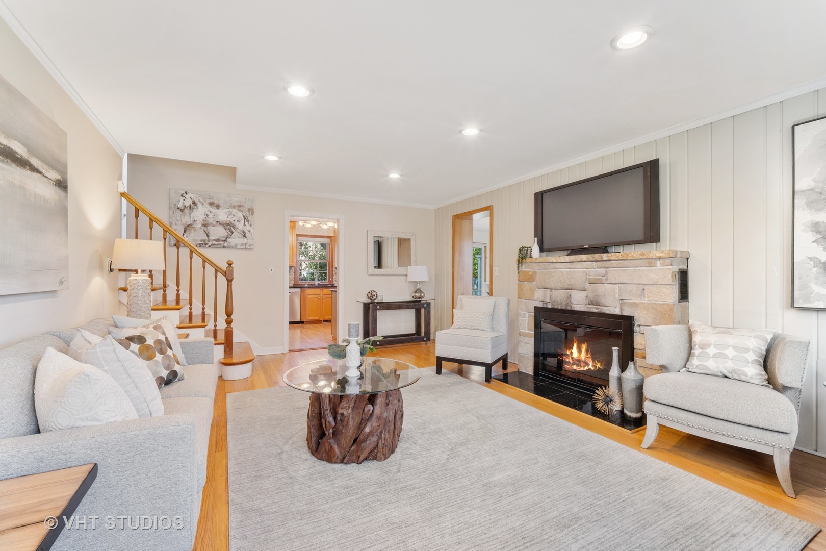 932 Echo Lane Glenview, IL 60025 - Photo 2 of 18 a living room with furniture fireplace and flat screen tv