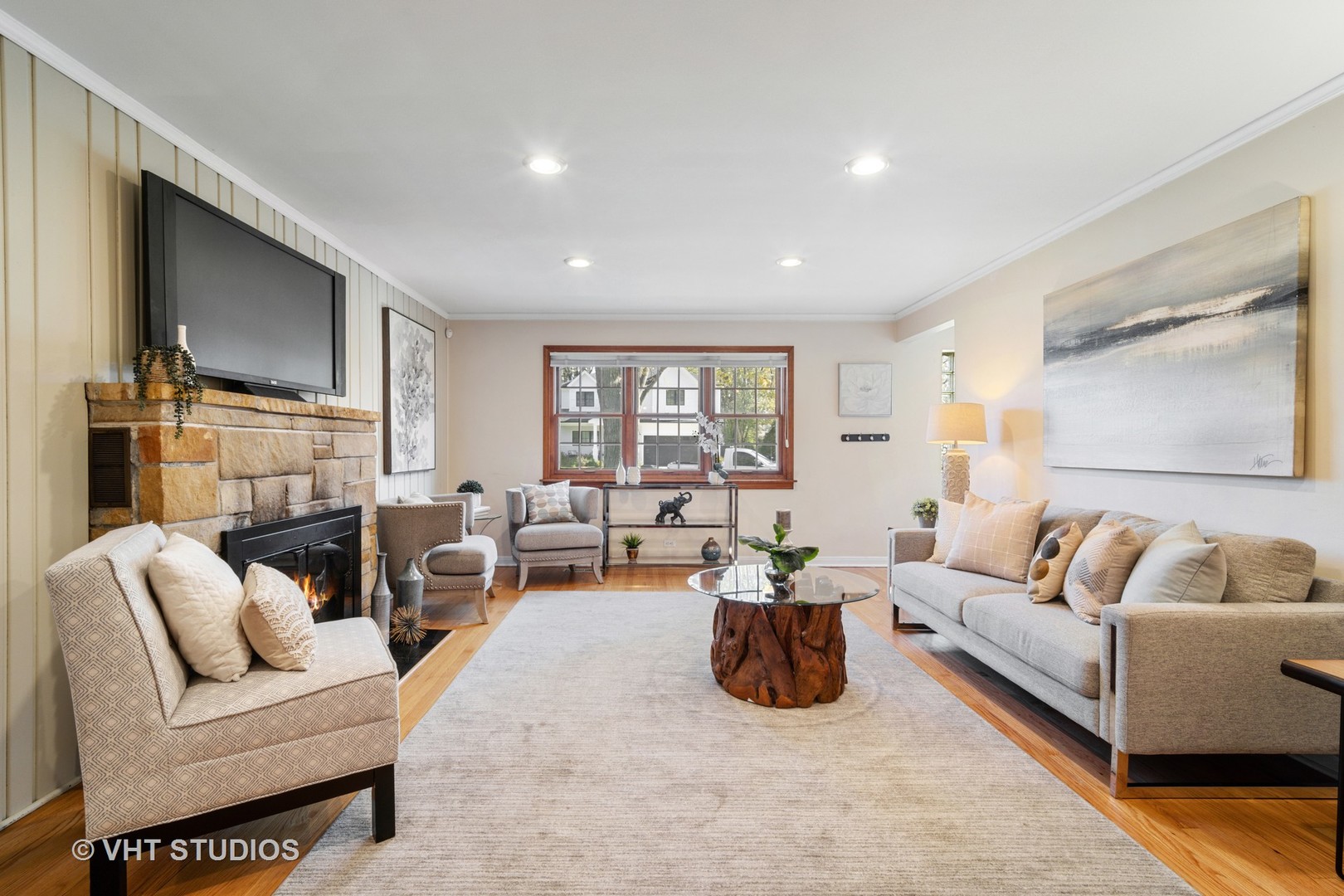 932 Echo Lane Glenview, IL 60025 - Photo 3 of 18 a living room with furniture fireplace and a flat screen tv