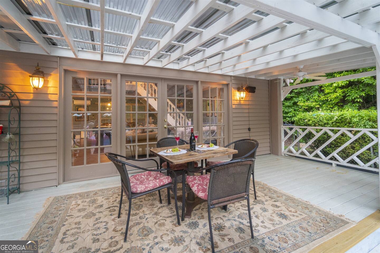 144 Fussen Strasse Helen, GA 30545 - Photo 36 of 38 a outdoor dining space with furniture and wooden floor