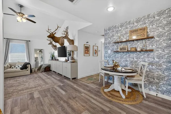 a view of a livingroom with furniture and a view of living room