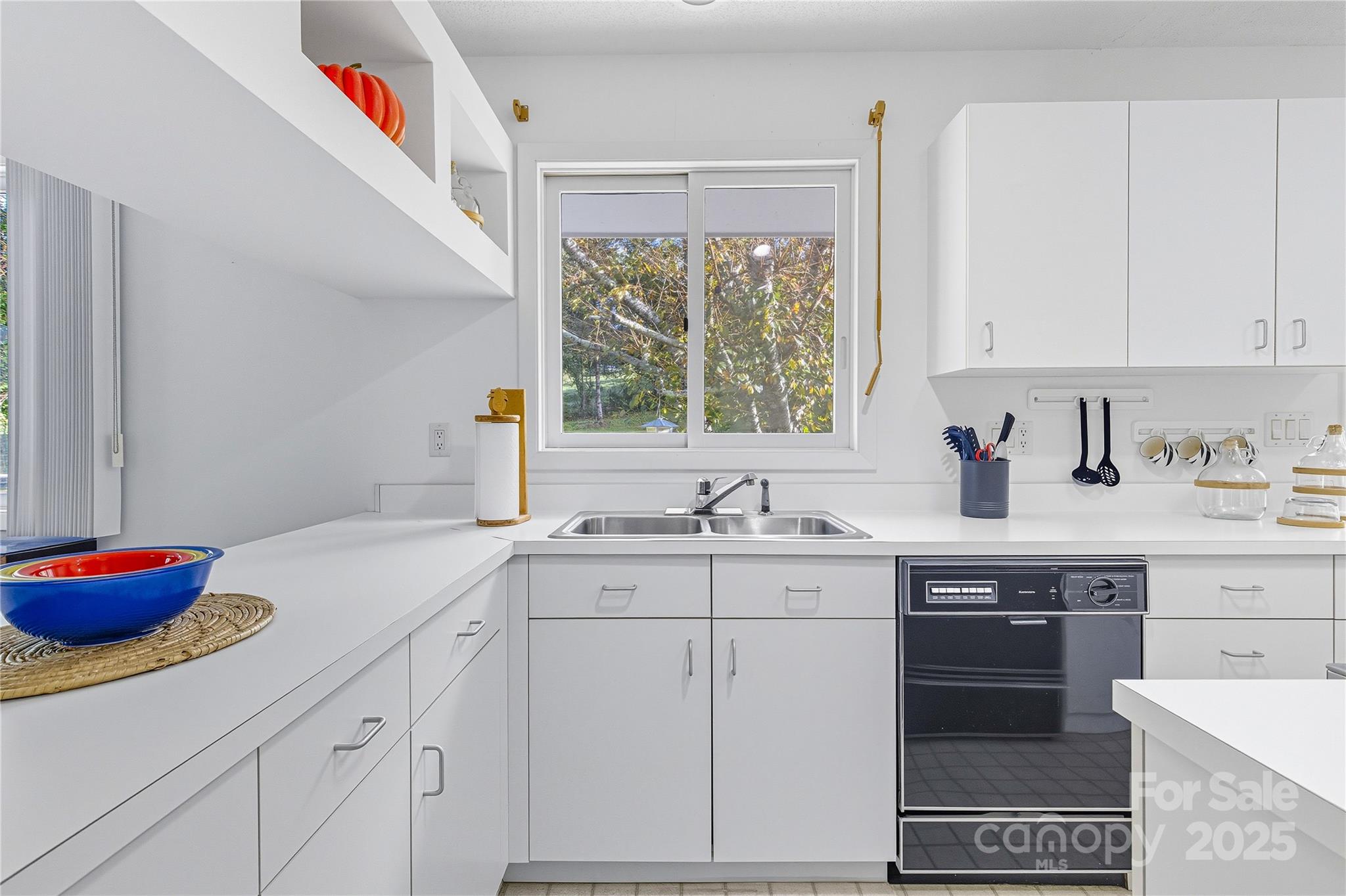 364 South Mills River Road Mills River, NC 28759 - Photo 12 of 47 a kitchen with white cabinets and sink