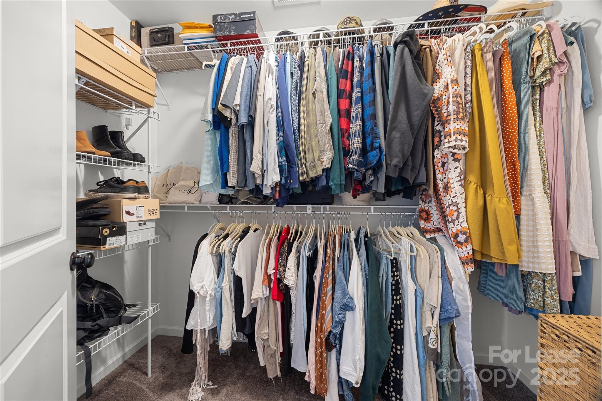 1668 Beleek Ridge Lane Clover, SC 29710 - Photo 19 of 42 a view of walk in closet with clothes and shoes