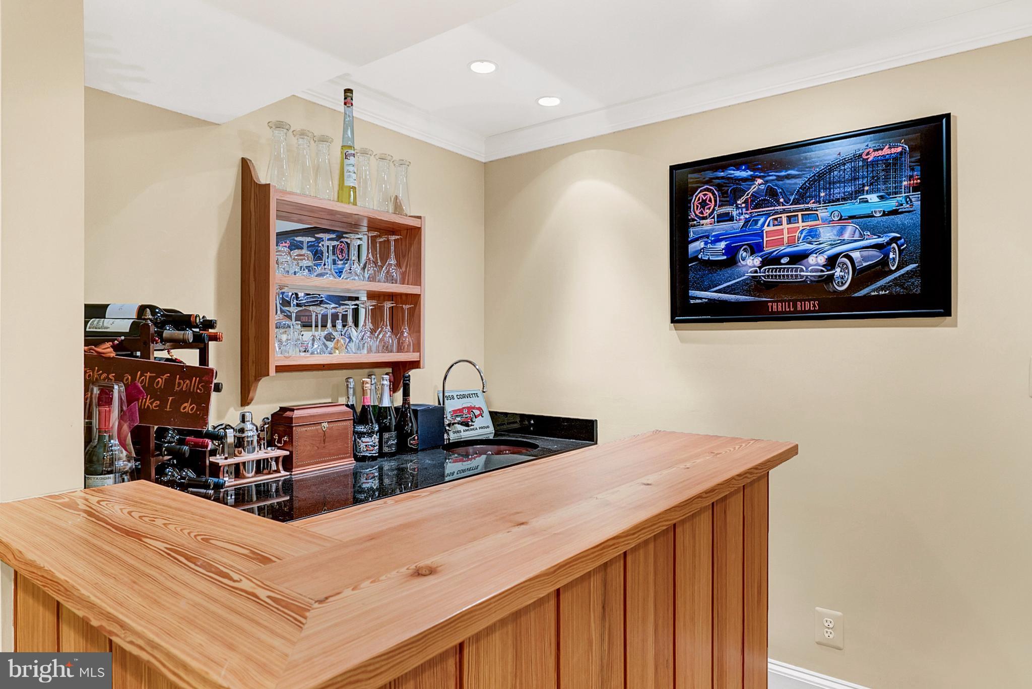 20082 Unison Road Round Hill, VA 20141 - Photo 25 of 29 Old Pine Bar with Wine Cooler in Rec Room