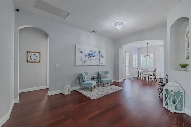 a view of a swimming pool with a lake view