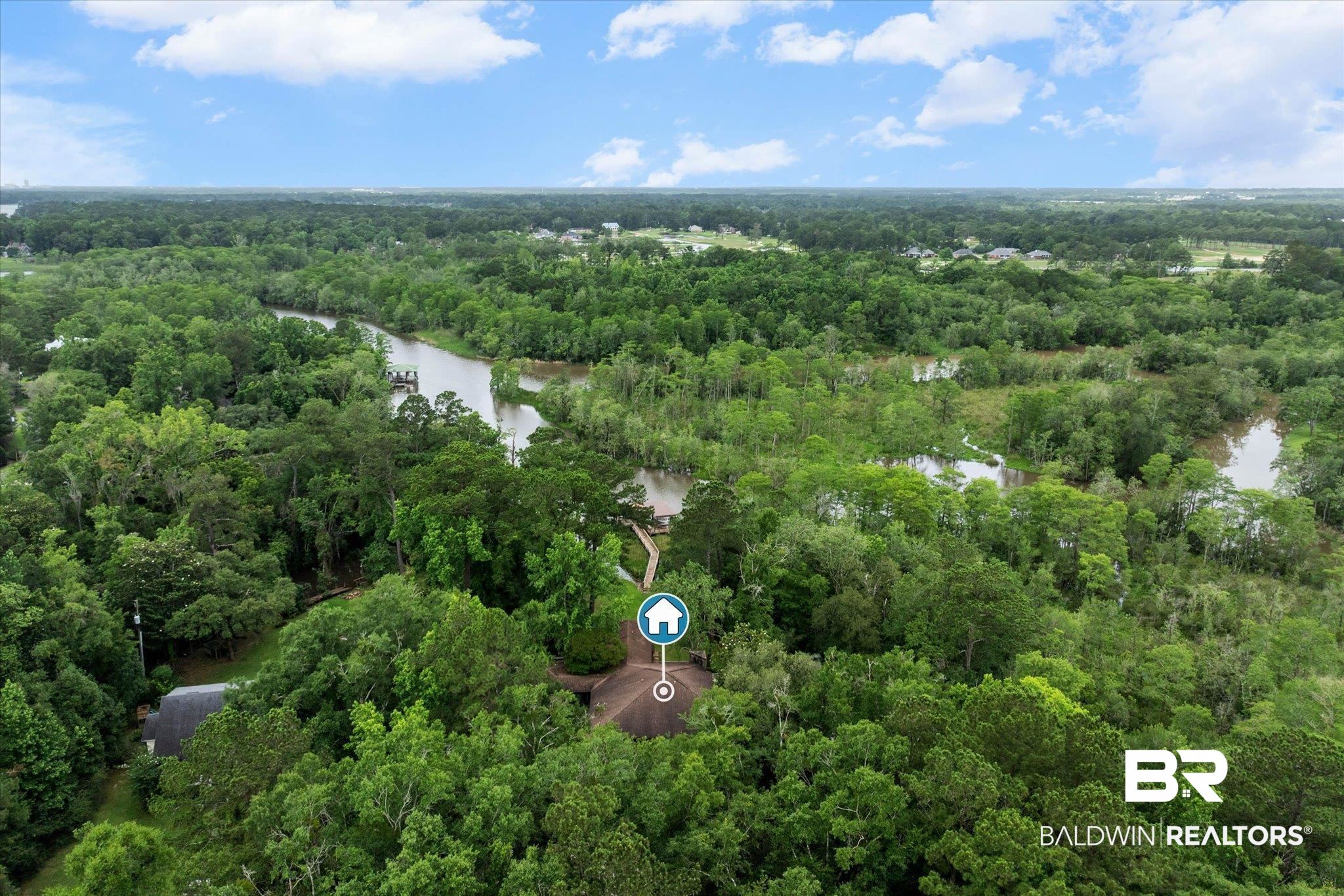 3500 Venetia Road Mobile, AL 36605 - Photo 49 of 56 Aerial landscape featuring abundant mature trees and a curving waterway