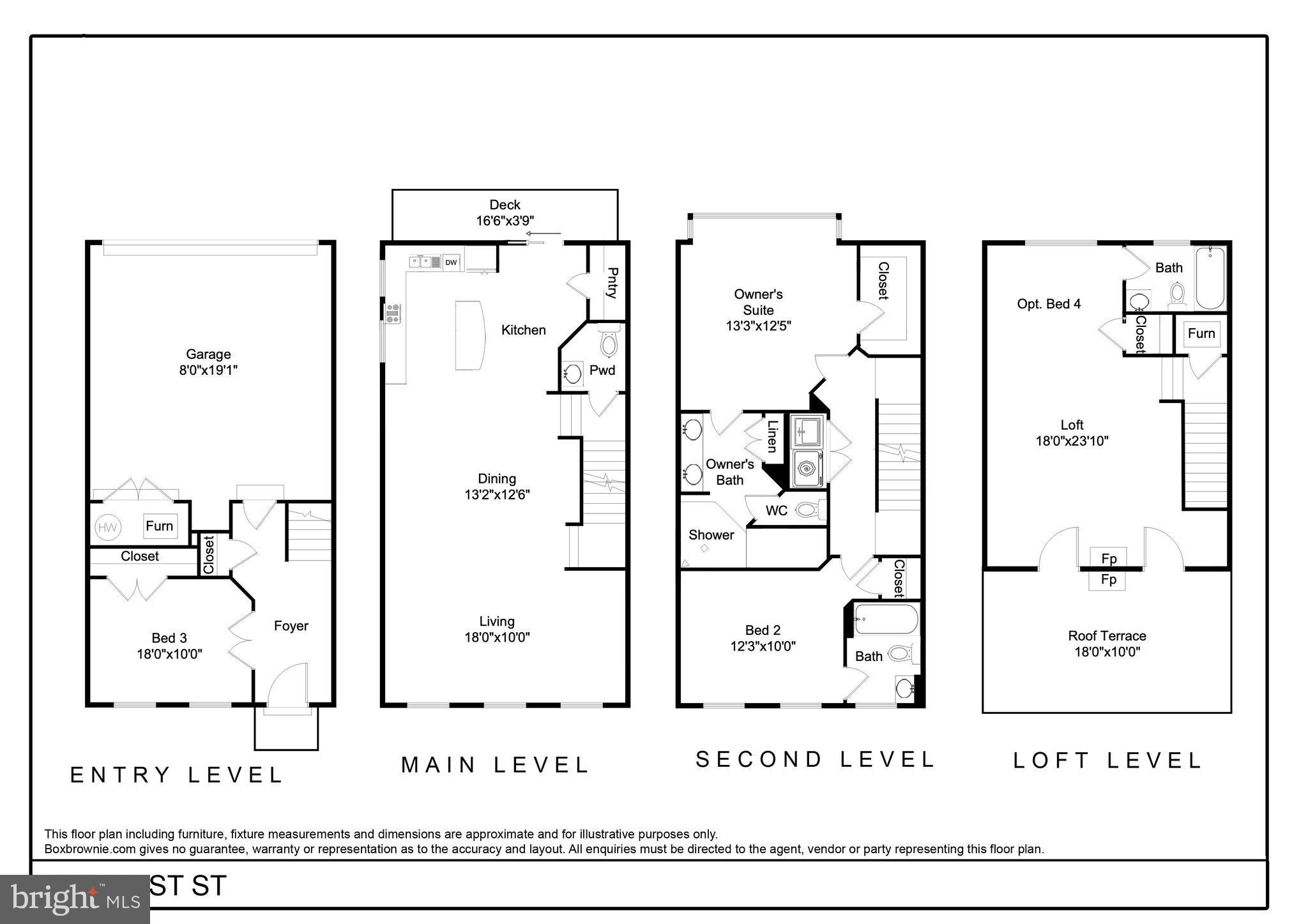 826 First Street Alexandria, VA 22314 - Photo 31 of 31 Floor Plan - Add a 4th bedroom in the loft!