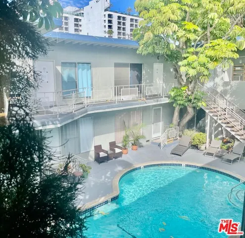 a front view of a house with patio