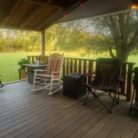 a view of a children toys back of the house