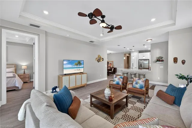 a living room with furniture