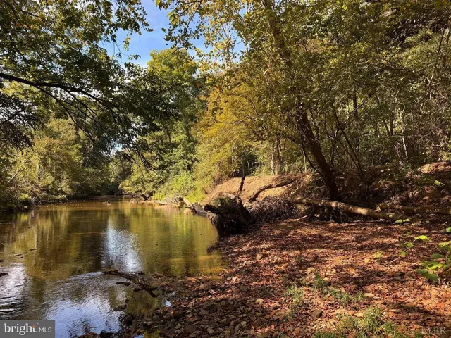 a view of a lake from a yard