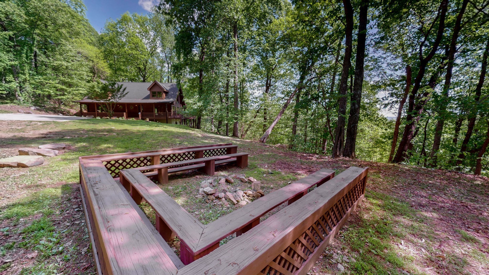 256 Vista Vue Trail Pelham, TN 37366 - Photo 29 of 67 a view of a wooden deck with chairs and a yard