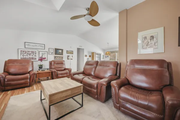 a living room with furniture