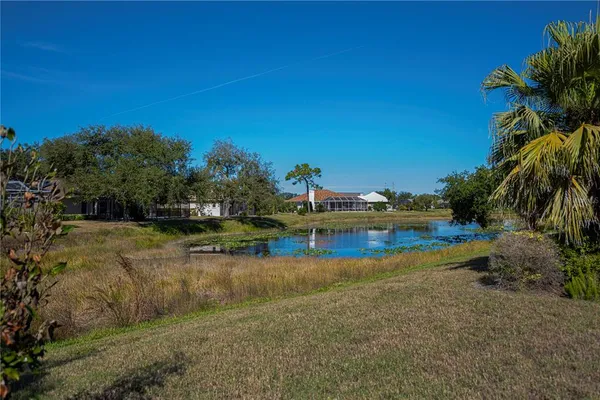 a view of a lake with houses