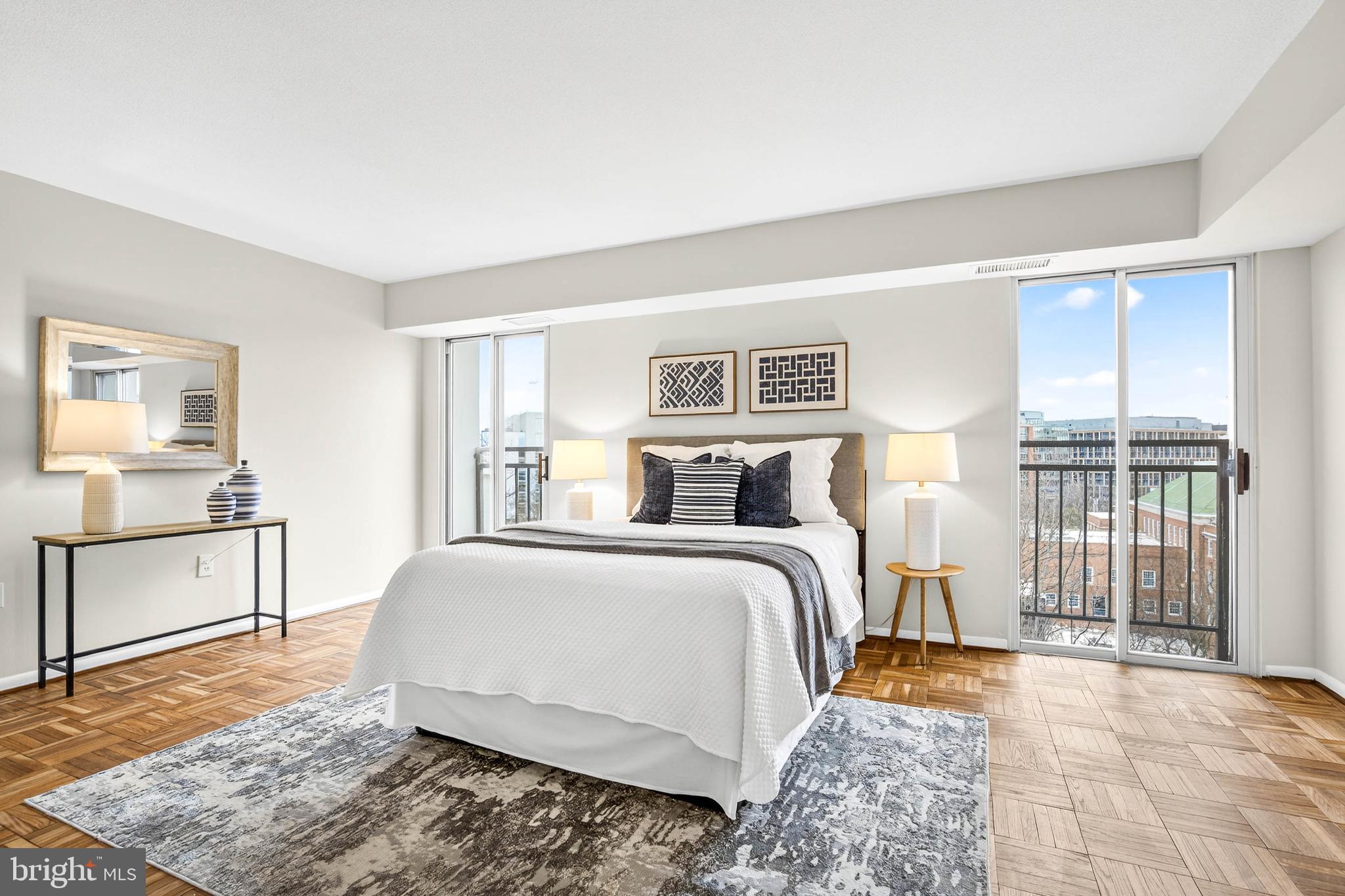 700 7th Street Southwest, Unit 826 Washington, DC 20024 - Photo 15 of 49 Bright and airy bedroom with city views.