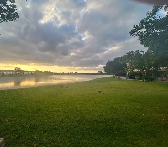 a view of an ocean from a yard
