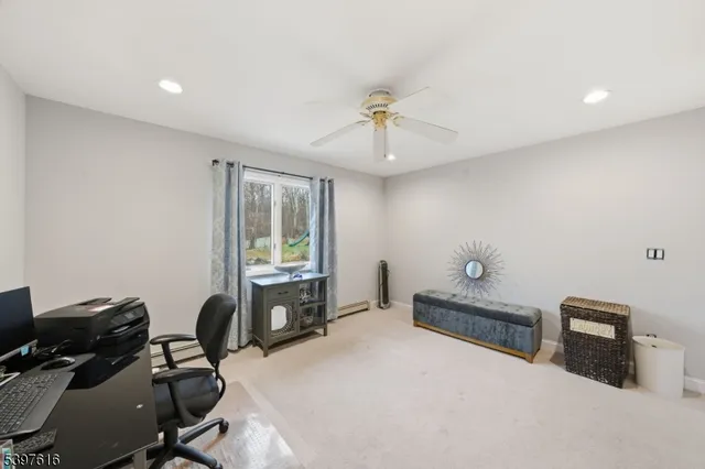 a workspace with a couch