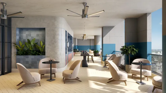 a living room with furniture