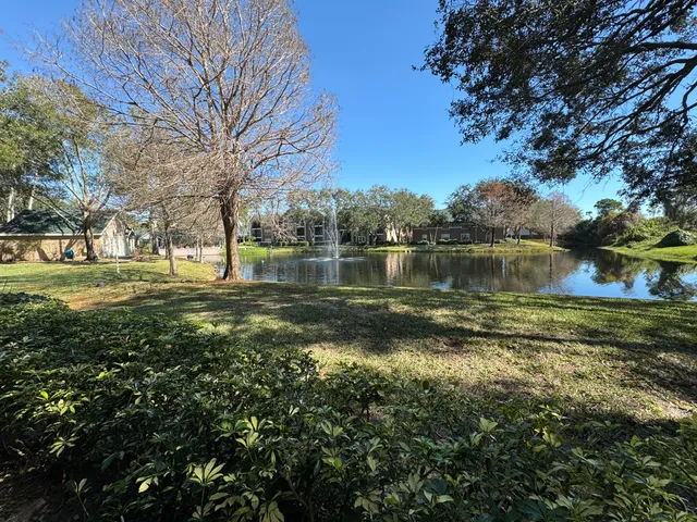 a view of a lake with houses