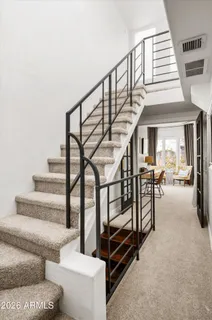a balcony with wooden floor