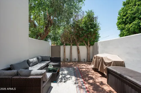 a view of outdoor space with seating