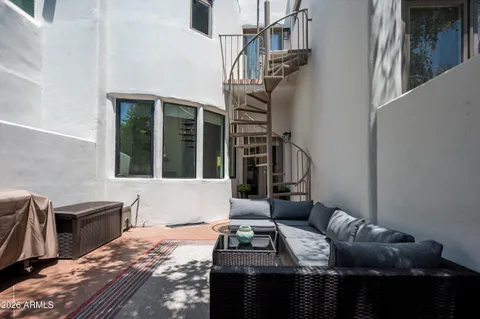 a living room with furniture