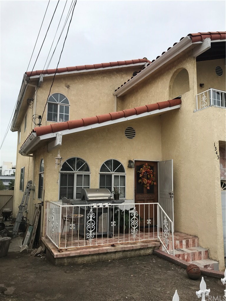 front door & side of house