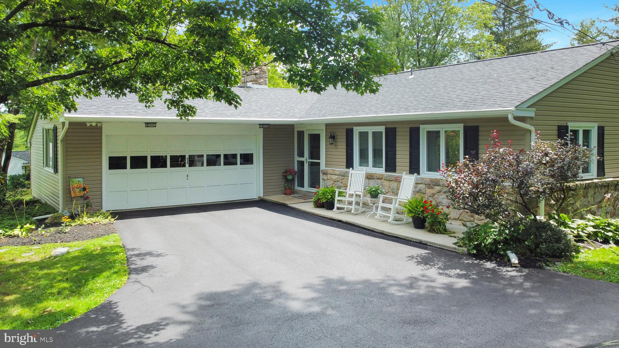 2 car garage and large driveway.