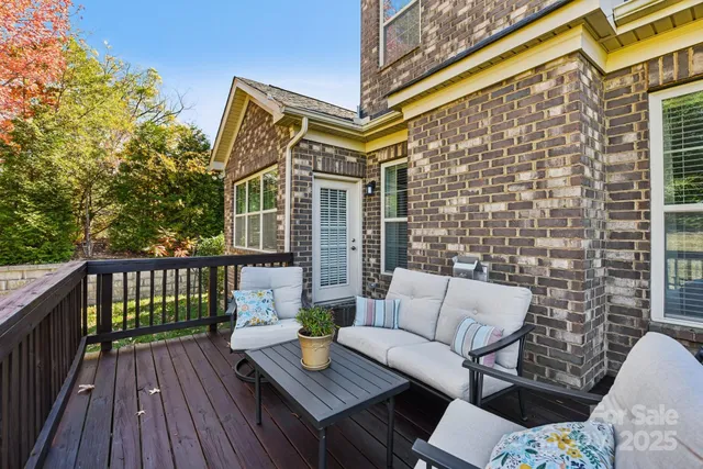 a view of a patio on wooden floor