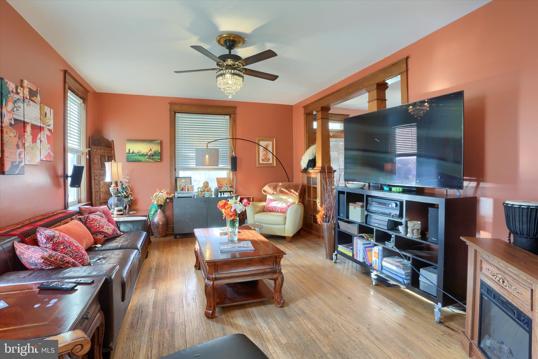 112 Lewisberry Road New Cumberland, PA 17070 - Photo 11 of 56 a living room with furniture fireplace and a flat screen tv