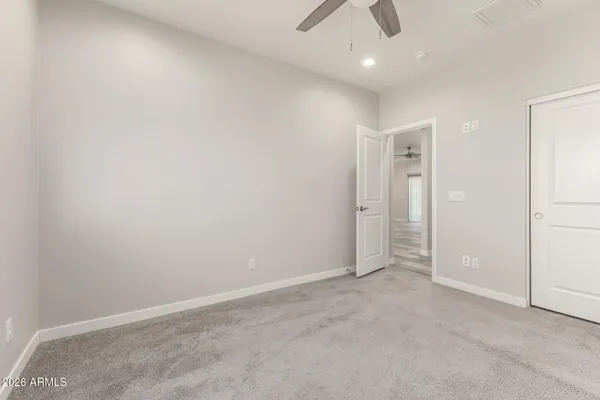 an empty room with an entryway