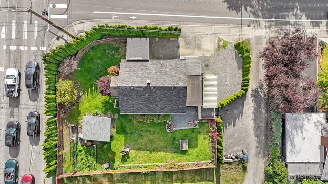 an aerial view of a house