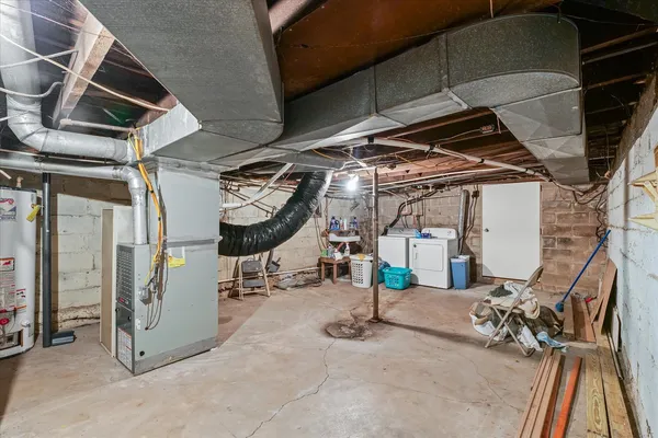 a view of a yard in front of a house with plants and large tree