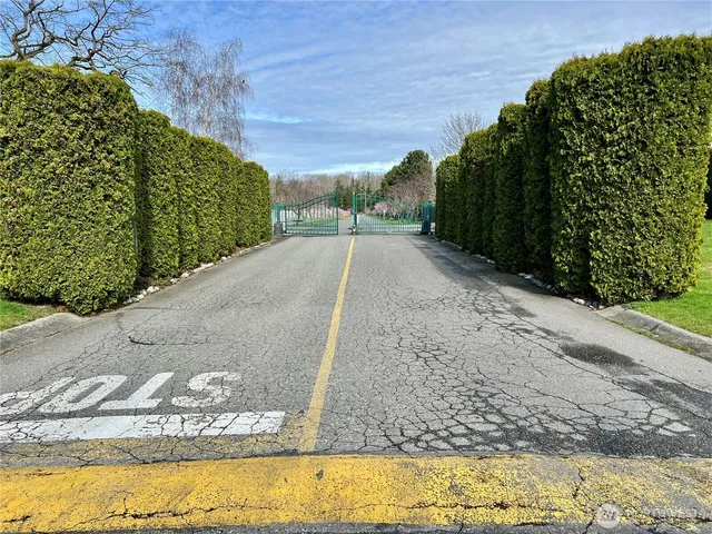 a view of a garden with an outdoor space