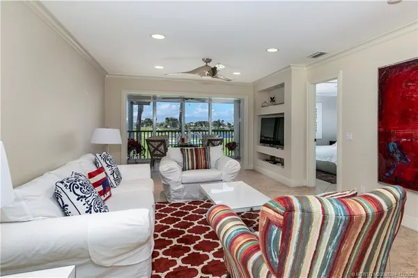 a living room with furniture