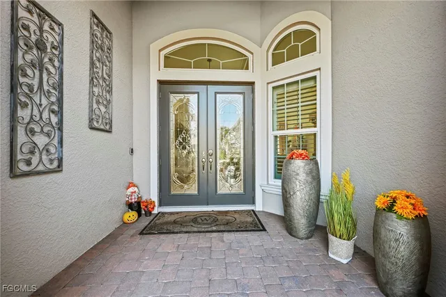 a view of a front door of the house