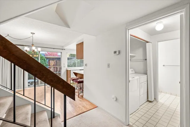 a view of an entryway with stairs