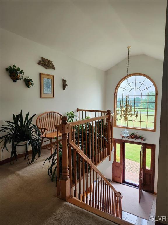 6273 Hower Road Pen Argyl, PA 18072 - Photo 15 of 37 an entryway with a dining space and a chandelier