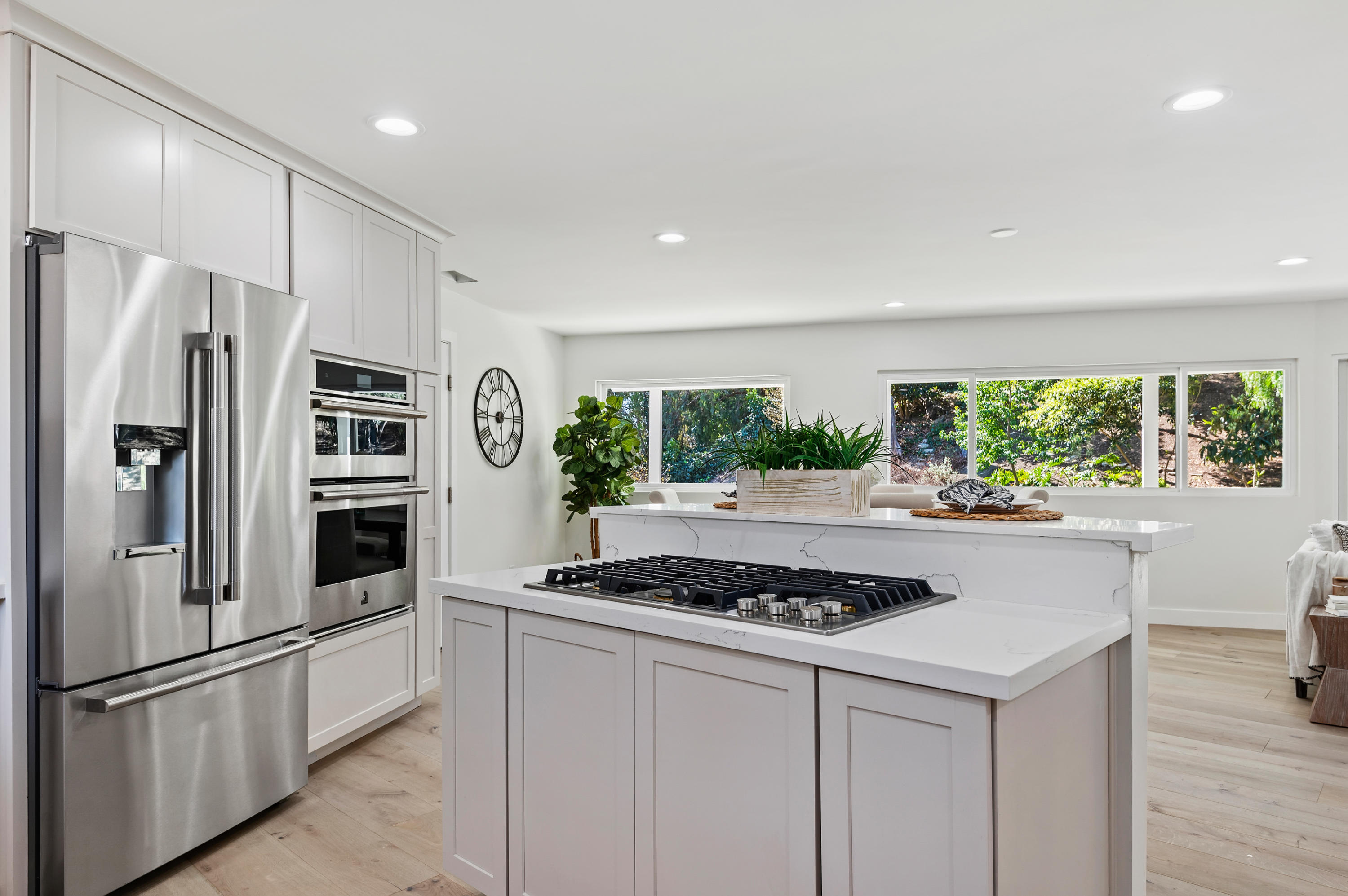 55 Crestview Lane Santa Barbara, CA 93108 - Photo 7 of 28 a kitchen with stainless steel appliances granite countertop a refrigerator and a stove
