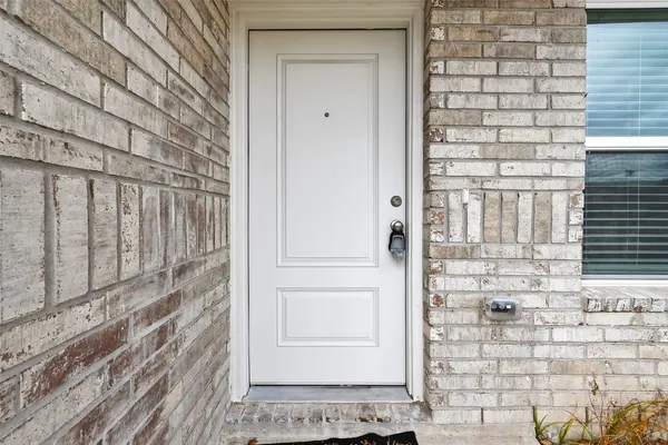 a view of wooden door