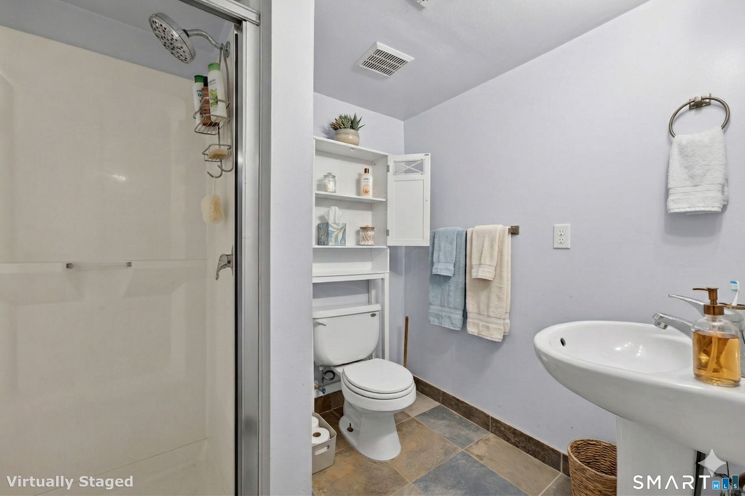 23 Holbrook Road Seymour, CT 06483 - Photo 29 of 53 a bathroom with a granite countertop sink toilet and shower