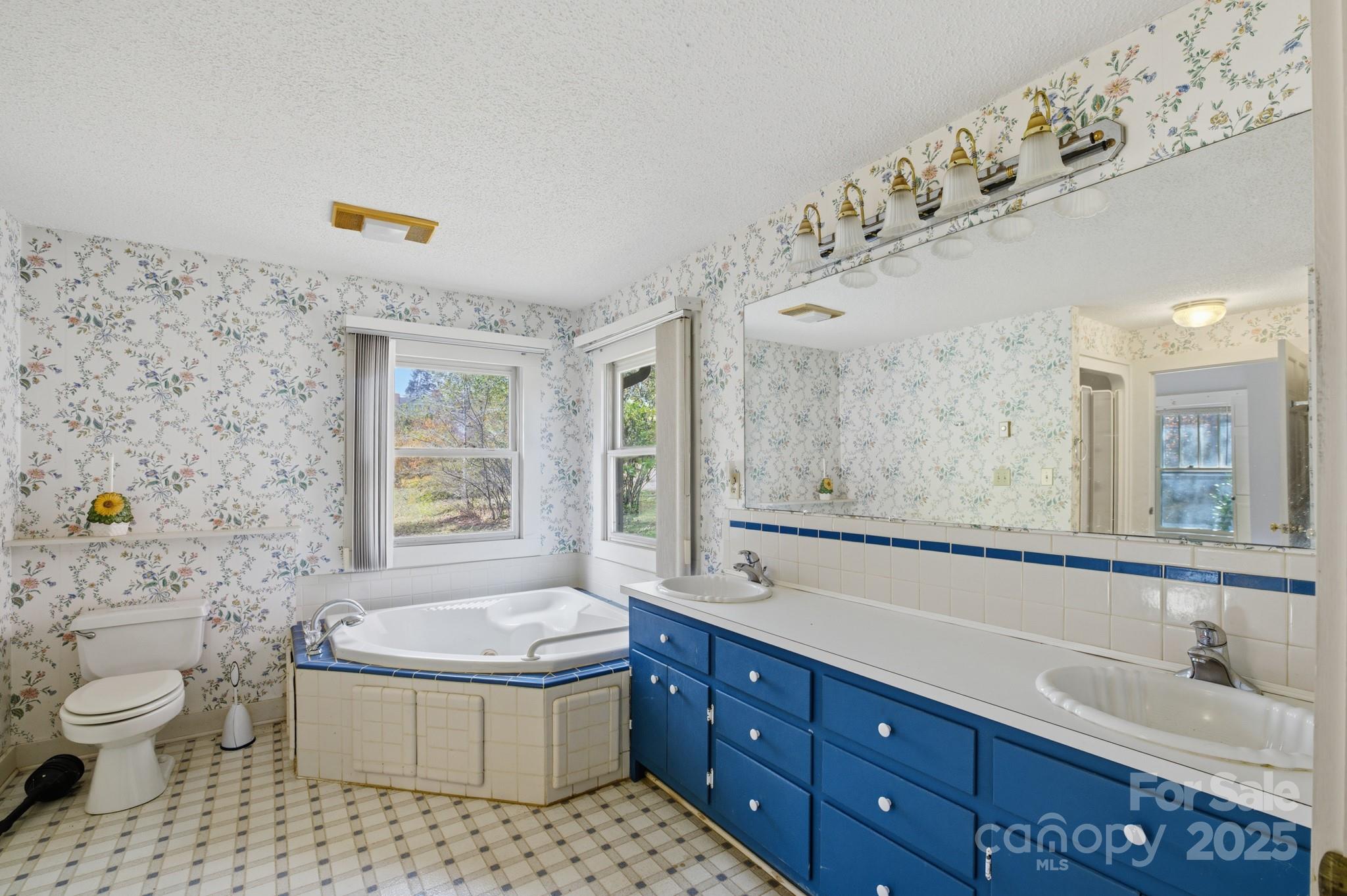 4541 Hartland Road Lenoir, NC 28645 - Photo 17 of 40 a bathroom with a sink a toilet and a bathtub