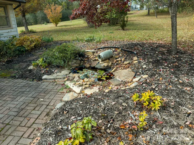 a view of a yard with an outdoor space